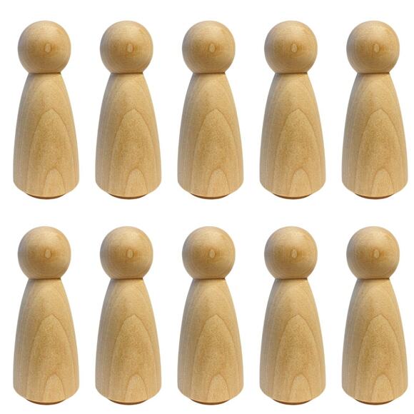 40 pcs 3 1/2” Wooden Female Angel Bride Peg Doll DIY Craft Wedding Cake Topper - Picture 2 of 10